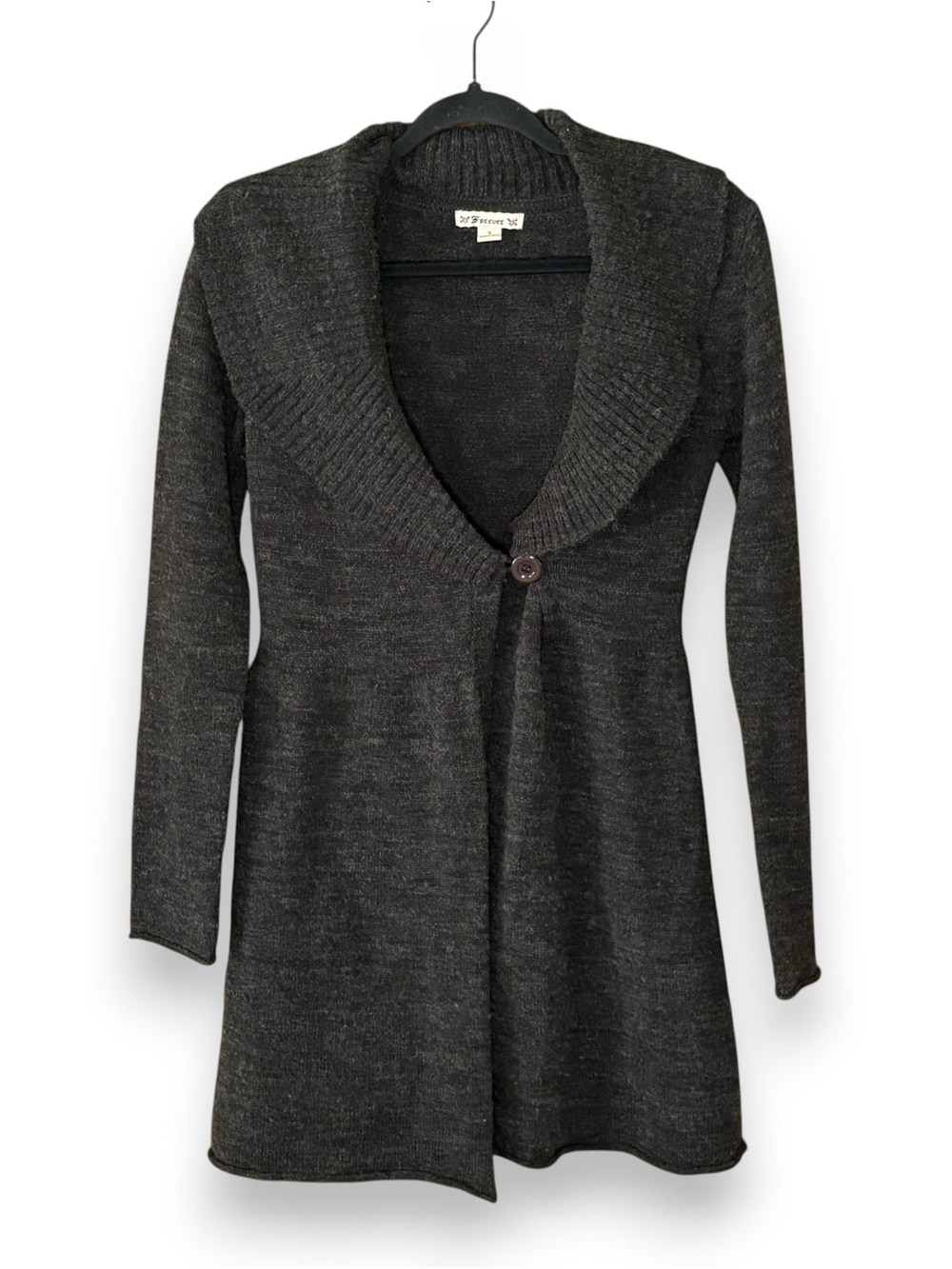 Vintage Y2K Forever 21 Gray Wool Blend Cardigan Size Small Whimsigoth Twilight